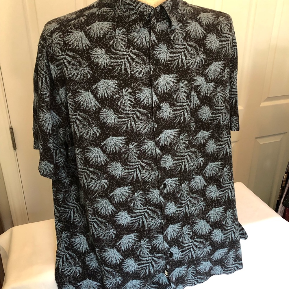 Nat Nast Black and White Tropical Print Shirt